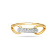 14KT Yellow Gold Linked in Love Diamond Finger Ring,,hi-res view 2