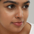 Geometric Gleam Gold and Diamond Nose Pin,,hi-res view 2