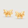Enchanted Butterfly 14KT Gold Stud Earring,,hi-res view 3