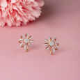 Sparkling Daisy Gold & Diamond Stud Earrings,,hi-res view 1