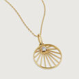 Radiant Sunburst Gold & Diamond Pendant,,hi-res view 4