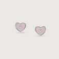 Mother of Pearl Heart Silver Stud Earrings,,hi-res view 3