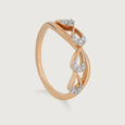 Stunning Glamour Gold & Diamond Finger Ring,,hi-res view 2