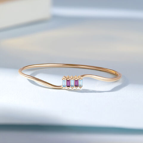 Pink Harmony Garnet & Gold Bangle