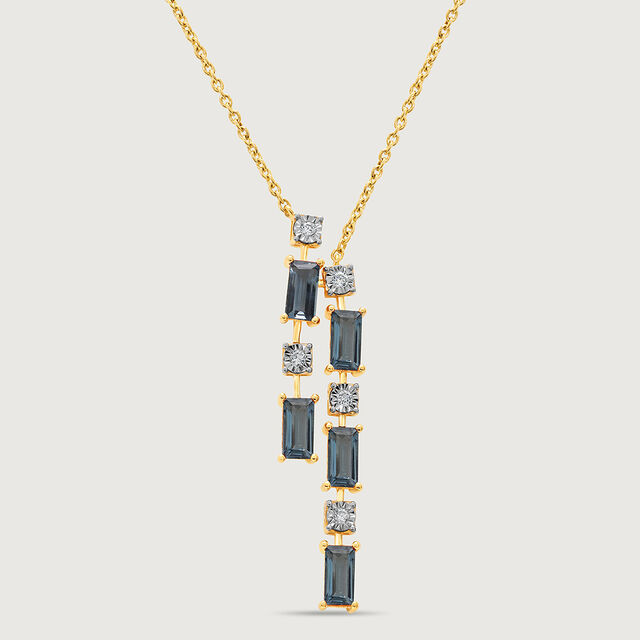 Dreamy London Blue Blaze & Diamond 14KT Necklace,,hi-res image number null