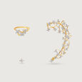 Floral Quilt Diamond Ear Cuff,,hi-res view 4