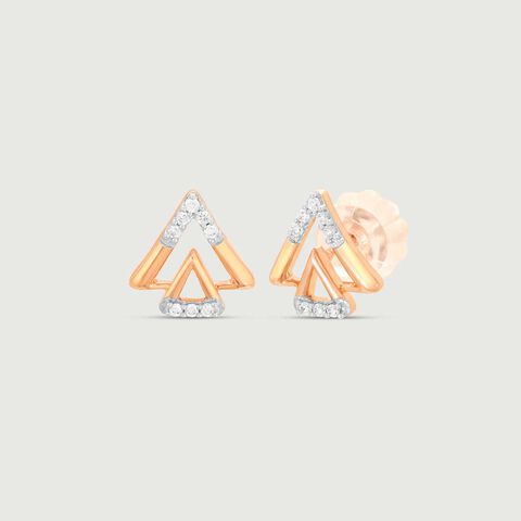 Gleam Edge Diamond Stud Earrings