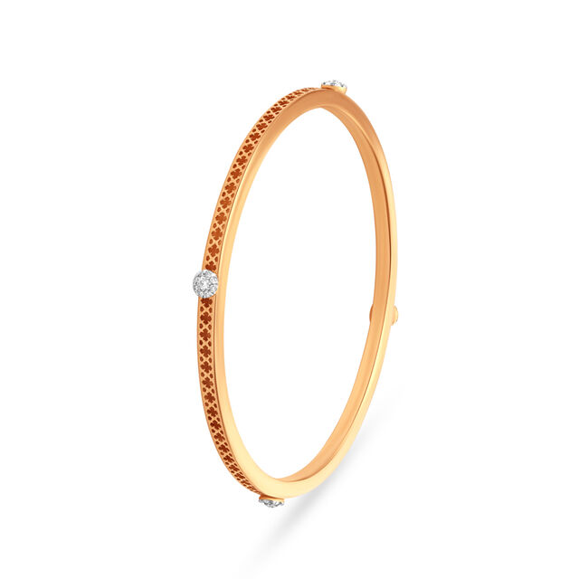14kt Yellow Gold Diamond Bangle,,hi-res image number null