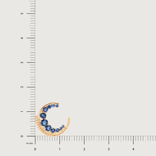 Blue Sapphire Moon 14KT Stud Earring,,hi-res image number null