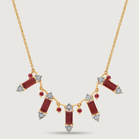 Scarlet Soire 14KT Diamond & Ruby Necklace