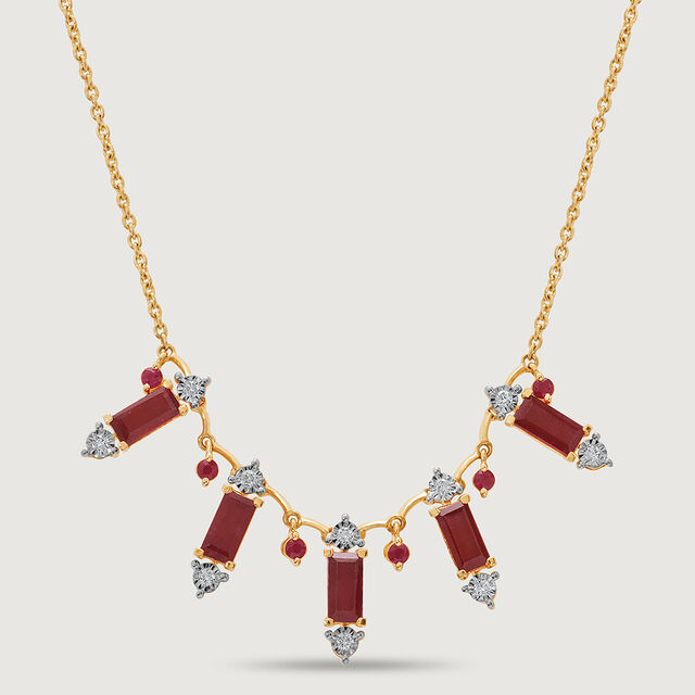 Scarlet Soire 14KT Diamond & Ruby Necklace,,hi-res image number null