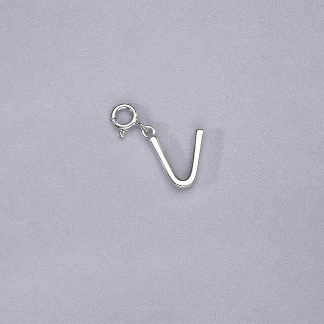 Classic Initial V Silver Charm,,hi-res image number null