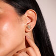 Forget Me Not Floral Diamond Stud Earrings,,hi-res view 2
