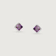 Vivid Geometric Amethyst Silver Stud Earrings,,hi-res view 3