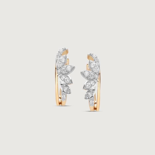 Chic Chevron Diamond Hoop Earrings,,hi-res image number null