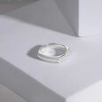Geometric Edge Silver Ring,,hi-res view 1