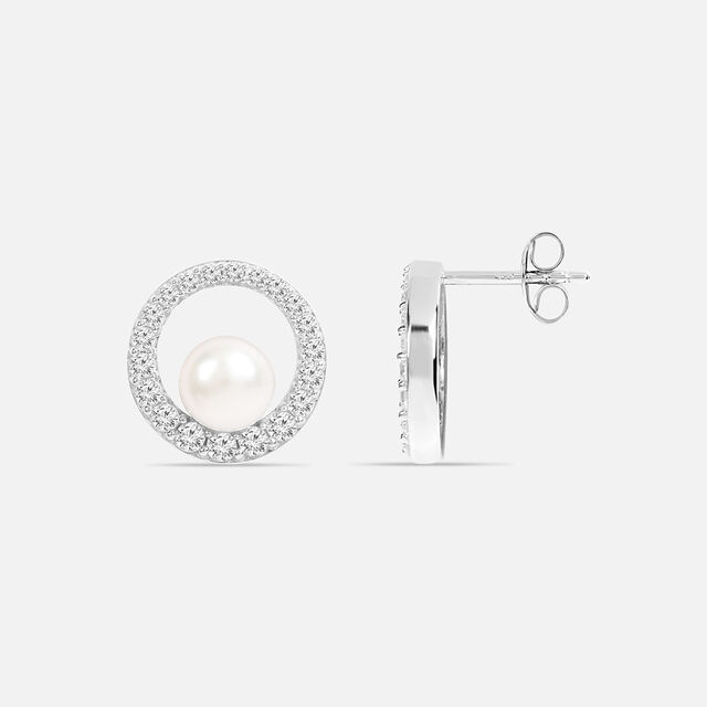 Luminous Pearl Silver Earrings,,hi-res image number null