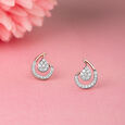 Elegant Swirl Gold & Diamond Stud Earrings,,hi-res view 1