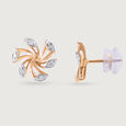 Dainty Swirl Gold & Diamond Stud Earrings,,hi-res view 4