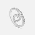 Icy Heart Silver Finger Ring,,hi-res view 4