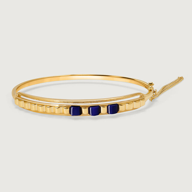 Pyramid Elevation Strip 18KT Lapis Lazuli Bangle,,hi-res image number null