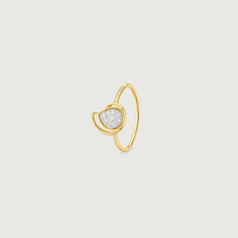 Fluid Embrace Diamond Platinum Gold Ring