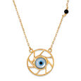 14KT Yellow Gold Spiritual Evil Eye Necklace,,hi-res view 2