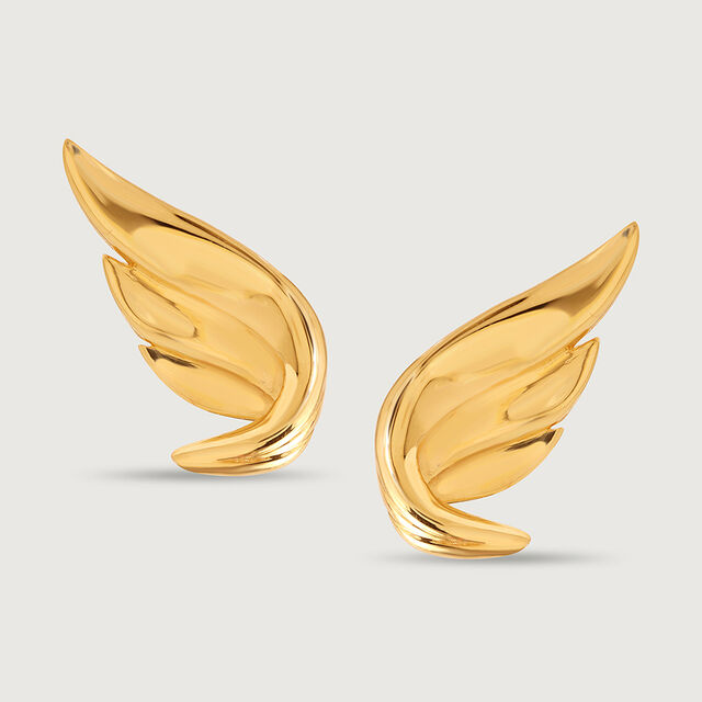 Whimsical Butterfly 14KT Pure Gold Stud Earrings,,hi-res view 3