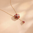 Celebratory Firework Amethyst and Garnet Lariat Necklace,,hi-res view 1