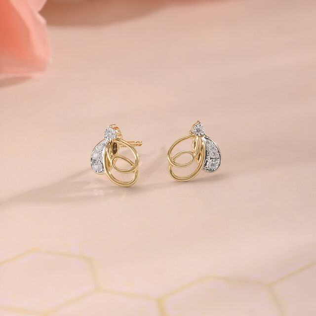 Gentle Buzz Diamond Stud Earrings,,hi-res image number null