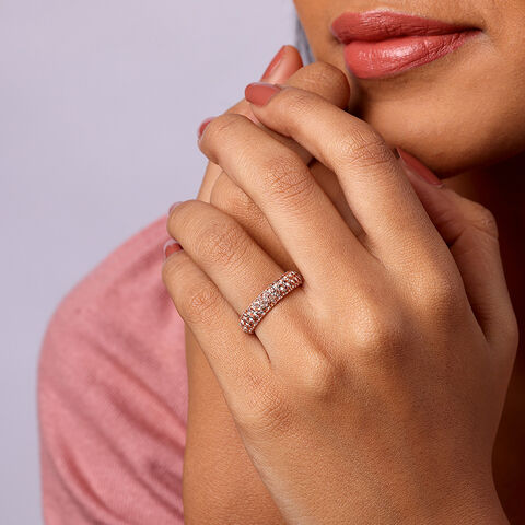 Champagne Elegance Silver Finger Ring