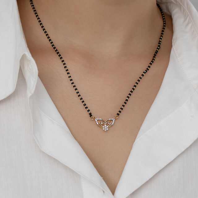 Whispering Wings Gold and Diamond Mangalsutra,,hi-res image number null