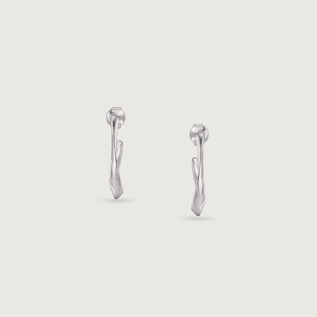 Twisted Shine Silver Earrings,,hi-res image number null