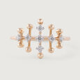 Retro Diva Gold & Diamond Finger Ring,,hi-res view 3