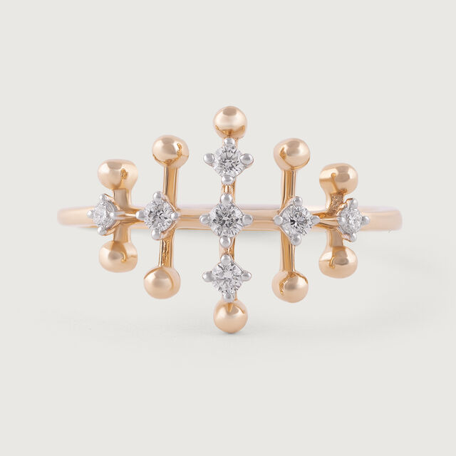 Retro Diva Gold & Diamond Finger Ring,,hi-res image number null