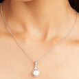 Mesmerising Pearl Silver Pendant & Chain,,hi-res view 2