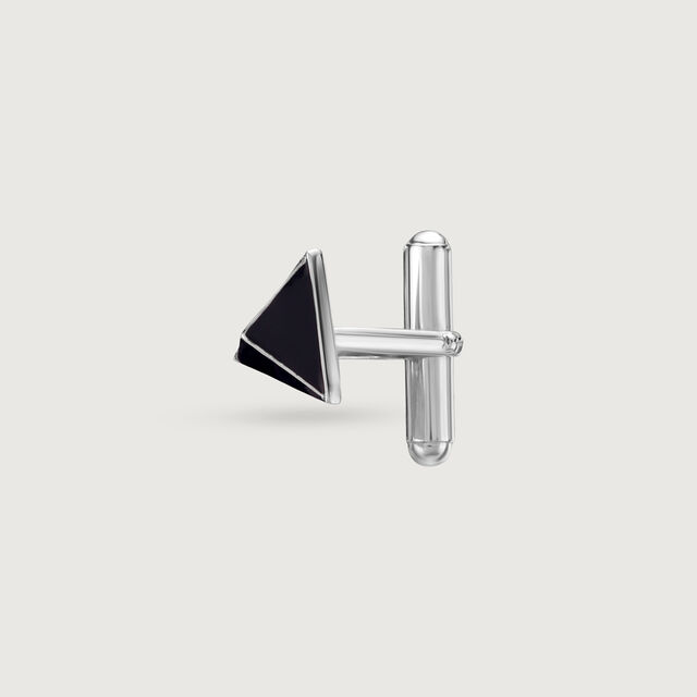 Sleek Pyramid Silver Cufflinks,,hi-res image number null
