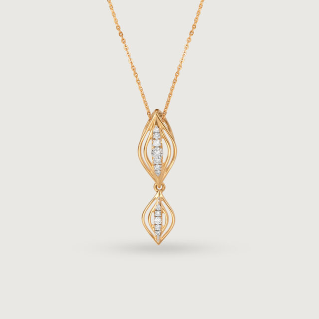 Breezy Elegance 14 Kt Gold & Diamond Pendant,,hi-res image number null