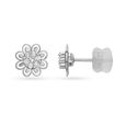 18 Karat White Gold Timeless Floral Stud Earrings,,hi-res view 2