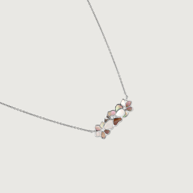 Mother of Pearl Blossom Silver Necklace,,hi-res image number null