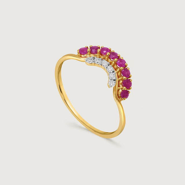 Red Elixir 14KT Ruby & Diamond  Finger Ring,,hi-res image number null