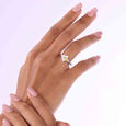 Bold Geometric Mother of Pearl Silver Ring,,hi-res view 2