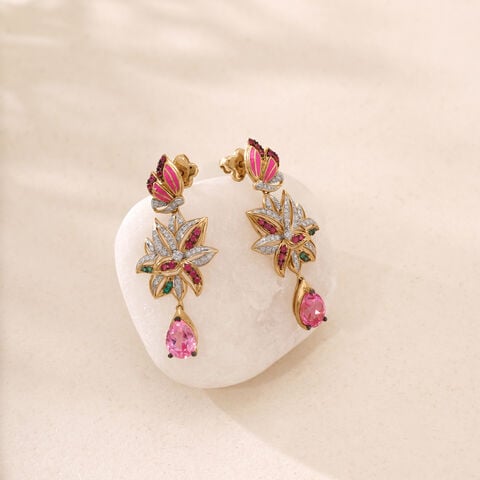 Blossoming Radiance Diamond Drop Earrings