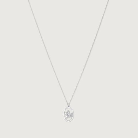 Elegant Floral Silver Necklace