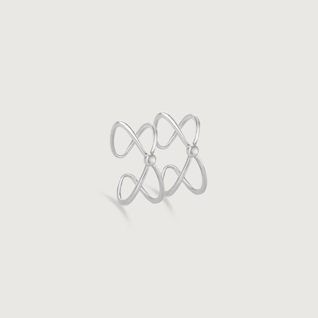 Modern Cross Silver Toe Ring,,hi-res image number null