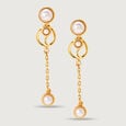 Swirling Pearls 14KT Drop Earrings,,hi-res view 3