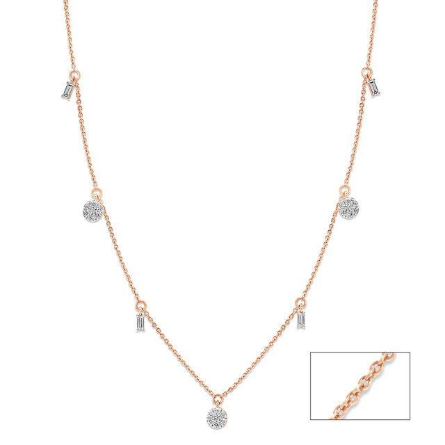 14 KT Rose Gold Petite Diamond Necklace,,hi-res view 1