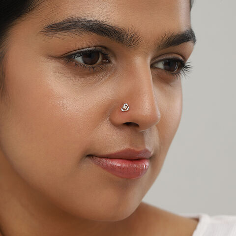 Glow Petite Gold and Diamond Nose Pin