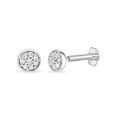 14 KT White Gold Circular Stud Diamond Earrings,,hi-res view 2