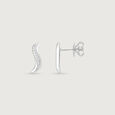 Flowing Arc Silver Stud Earrings,,hi-res view 4